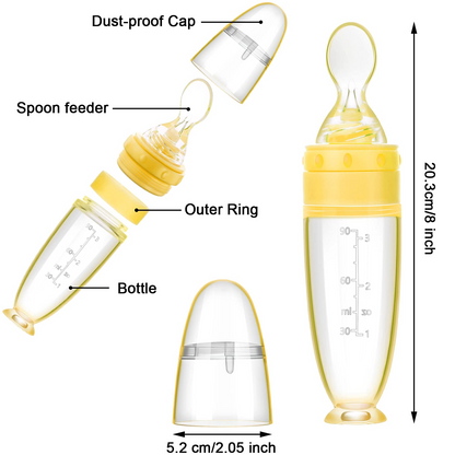 2 Pcs Silicone Baby Food Dispensing Spoon | Yellow