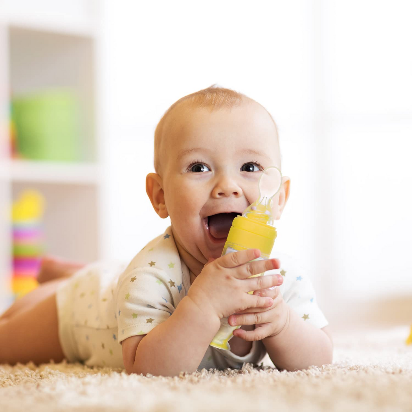 2 Pcs Silicone Baby Food Dispensing Spoon | Yellow